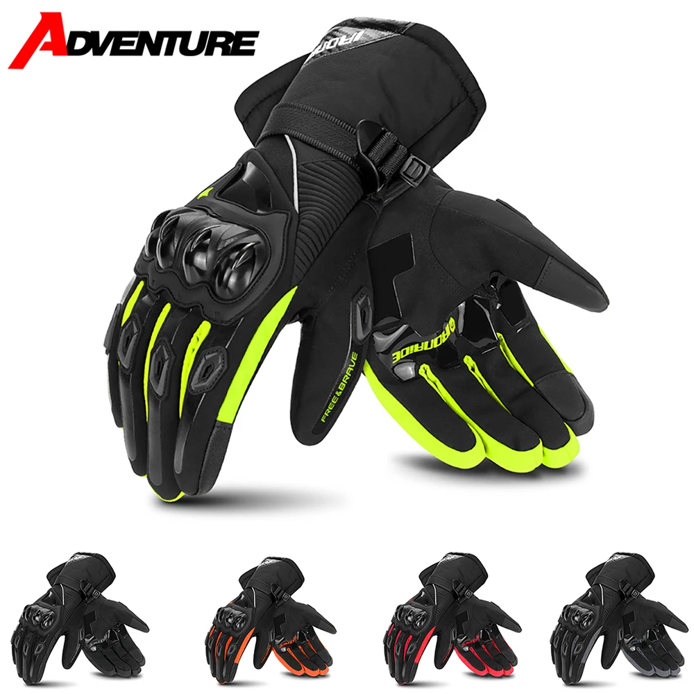 

Motorcycle Gloves Touch Screen Winter Warm And Windproof Motocross Riding Gloves Men's And Women's Waterproof Full Finger Gloves