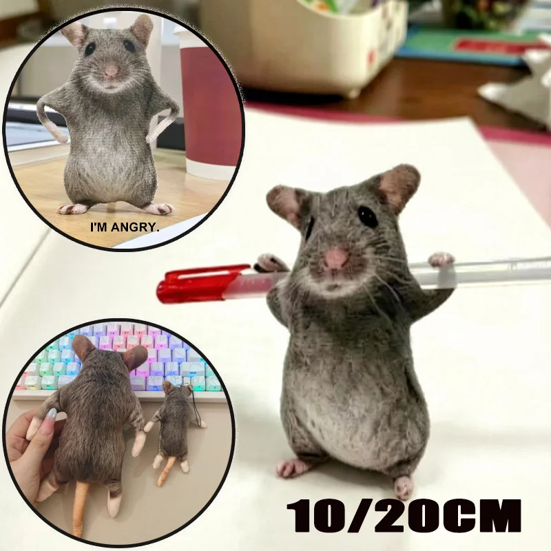 1/3pcs New Model of Simulated Rat and Rat Cat and Dog Entertainment Spoof Plush Doll with Skeleton Concave Shape Pet Toy 10/25CM
