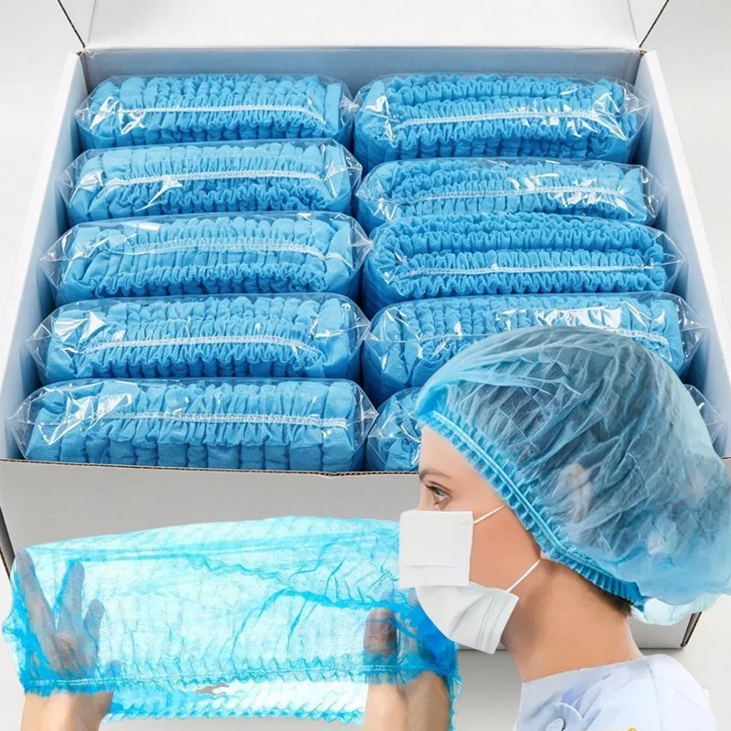 Disposable Thin Shower Caps Non-woven Headgear Spa Salon Workplace Kitchen Hotel Hair Dye Elastic Hair Cap Elastic Bathroom
