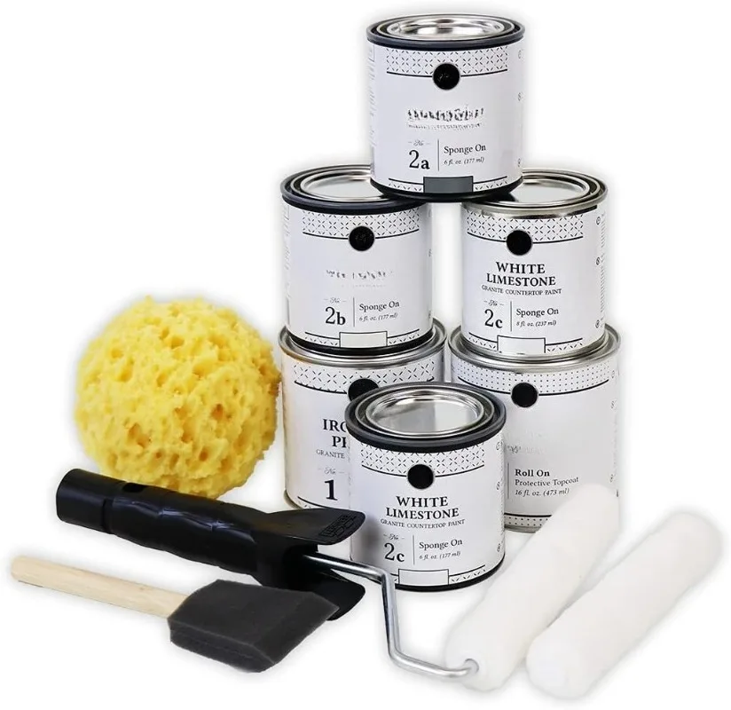 

Granite Countertop Paint Kit 2.0-100% Acrylic (White Diamond)