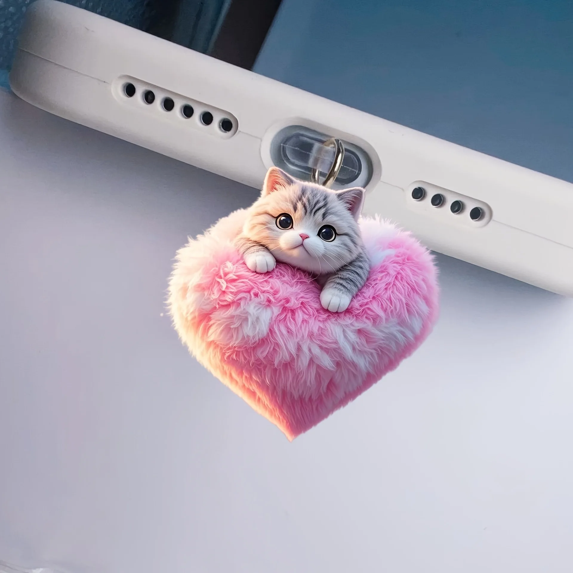 

2D плоская акриловая заглушка-сердечко для разъема Lightning iPhone и разъема Type-C, овальная заглушка от пыли для телефона, мультяшный кулон-заглушка от пыли