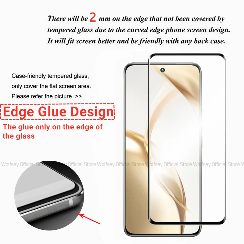 2/4 SZTUK 3D Curved Edge Glass For Honor 200 Glass For Honor 200 Screen Protector Tempered Glass Phone Film Protector For Honor 200