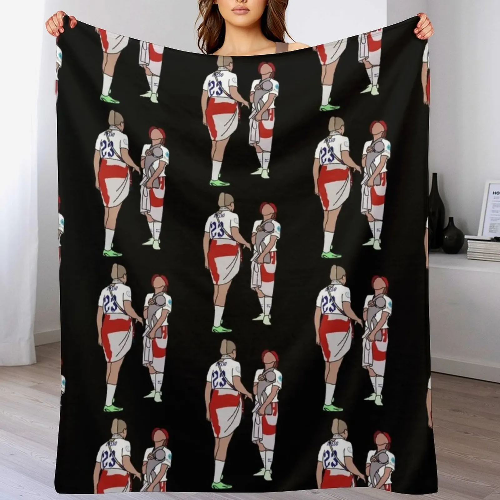 

Ella Toone and Alessia Russo Throw Blanket Flannels Hairys Blankets For Baby funny gift Blankets