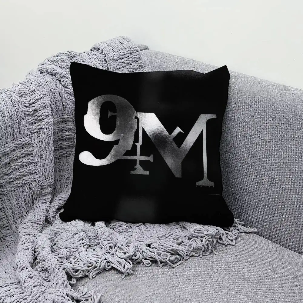 9-9mice 9mm Heavy Metal 2 30x30cm 45x45cm Pillow Case Decor Protective Covers Comfortable Soft For Sofa Living Room Home Office