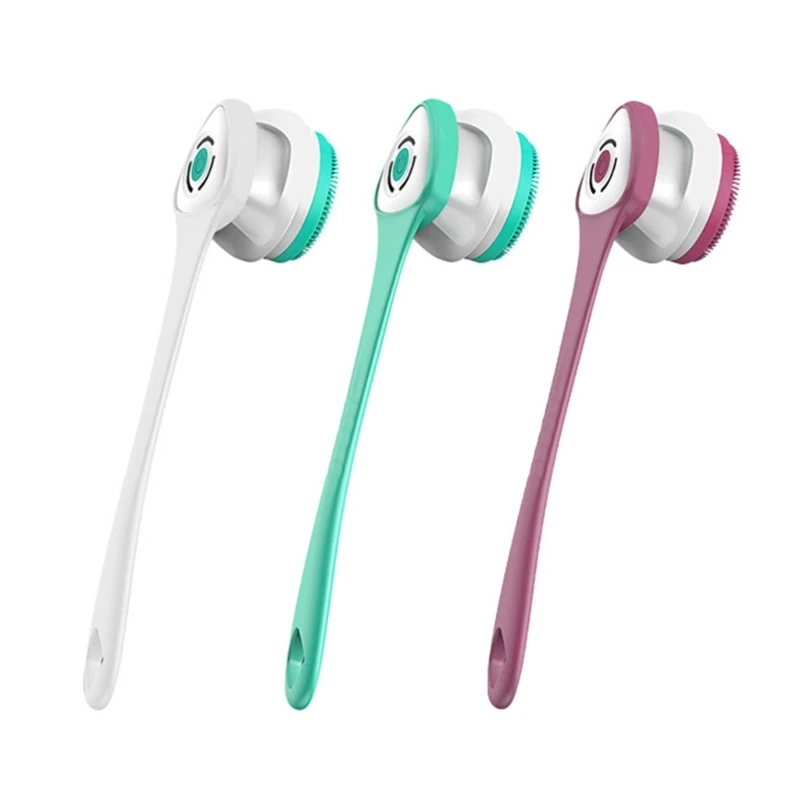 Escova de banho elétrica escova de chuveiro elétrica escova de limpeza do corpo escova longa alça design abs material para chuveiros de banho 27rb