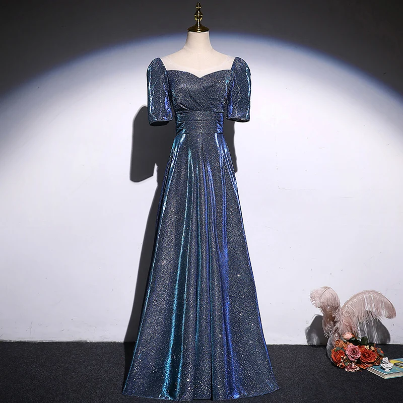 GUXQD – robe De soirée étoilée et brillante, tenue de soirée à manches courtes pour femmes