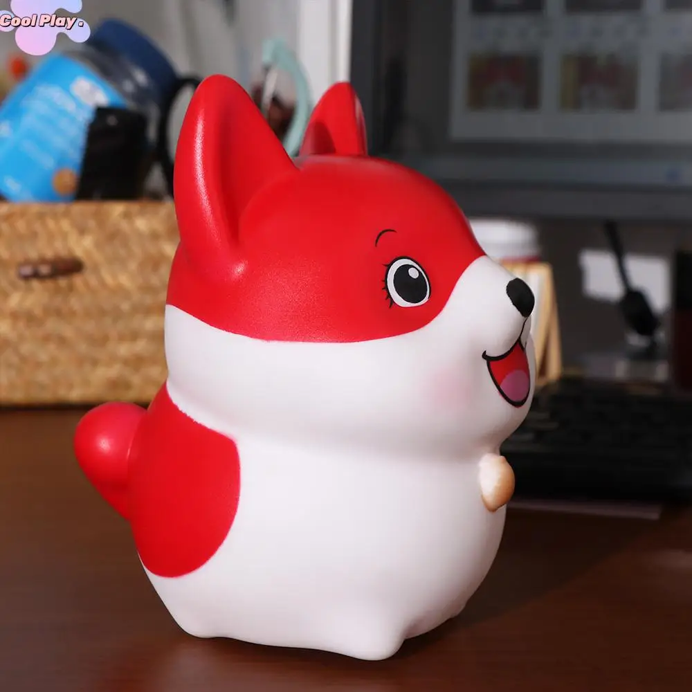 코기 강아지 만화 돼지 저금통 낙상 방지 장식 어린이 돈 상자 만화 피규어 모델 키즈 동전 저금통 축제 홈 선물