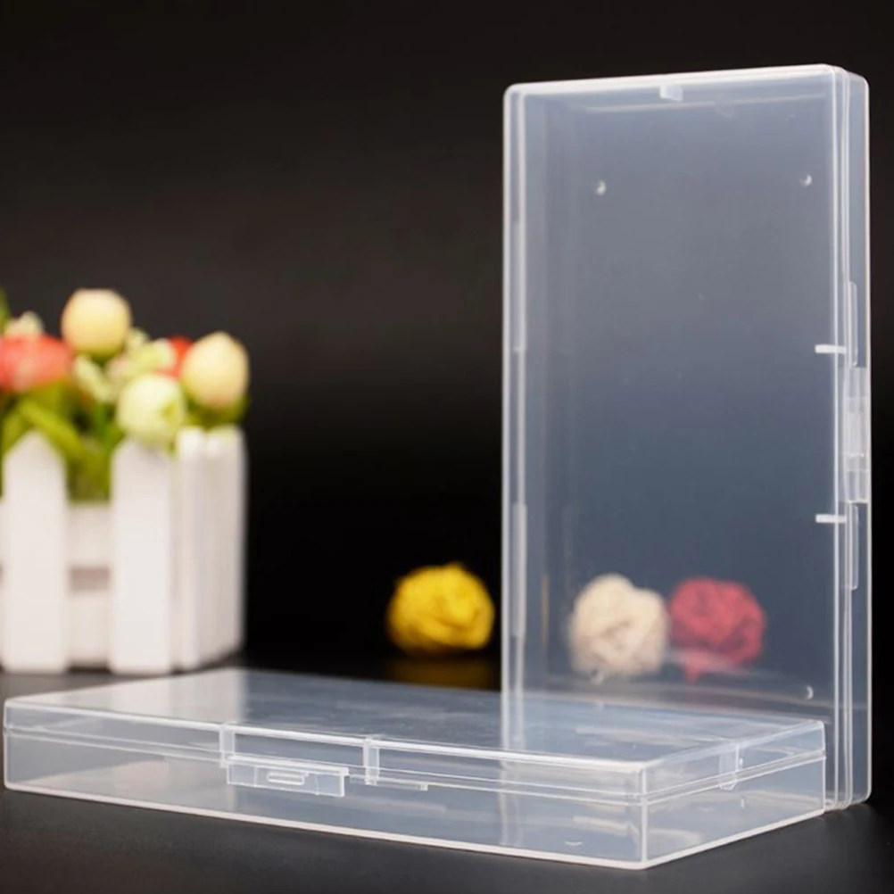 

6 Pcs Storage Makeup Containers Plastic Empty Boxes Rectangular Storage Boxes For Photos Essays Craft Decorations