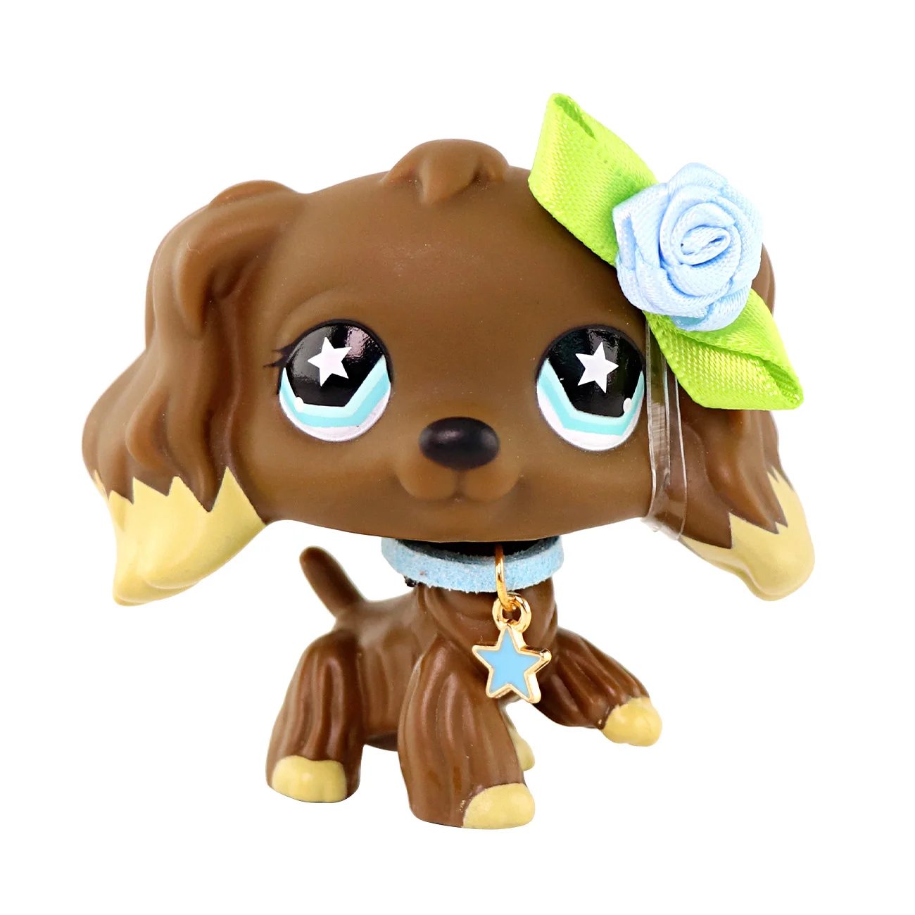 

Minilpsshop Coker Spaniel #960 Coffee Colored Lady Dog Includes Accessories Star Eyes for lps