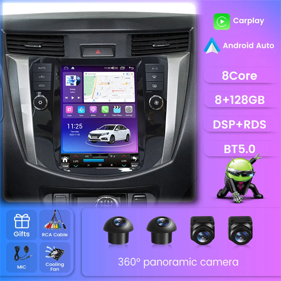 Car Radio For Nissan NAVARA Frontier NP300 2015 - 2020 Stereo 4G WIFI Carplay Android Auto GPS Navi System 1024*768 DSP 2Din SWC