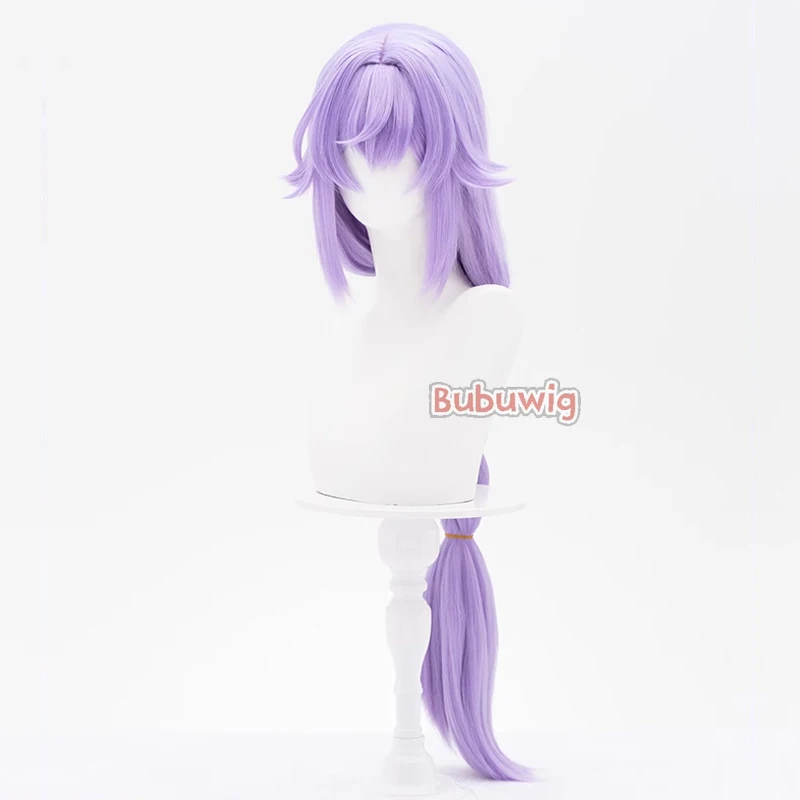 Bubuwig Synthetic Hair Baiheng Cosplay Wigs Game Honkai: Star Rail Baiheng 100cm Long Light Purple Braided Wig Heat Resistant