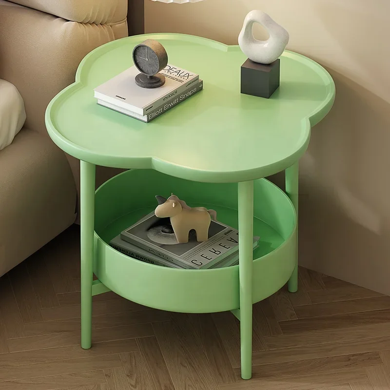 

For Modern Cream Wooden Side Table Internet Celebrity Coffee Sofa Table Wholesale Living Room Mobile Rack Furniture