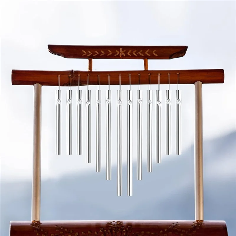 B08B-خط الرياح المتوافق مع 90 قطعة من أنابيب رنين الرياح، نغمة فارغة لتزيين المنزل والحديقة الخارجية