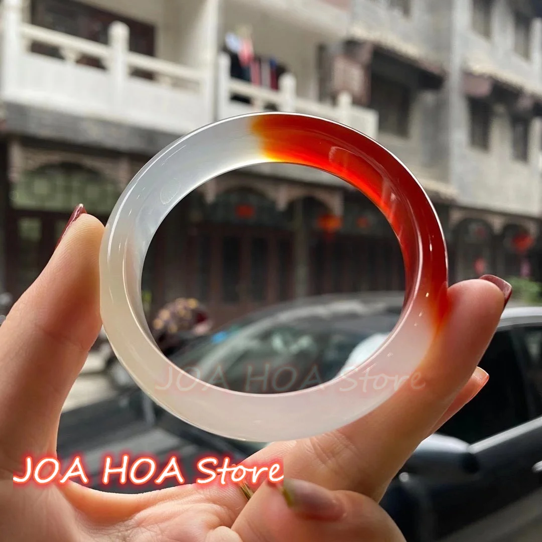 

Natural Perfect Exquisite Chalcedony High-quality Fashionable Orange Jade Bracelet Fine Bangles Handring Newste Jewelry