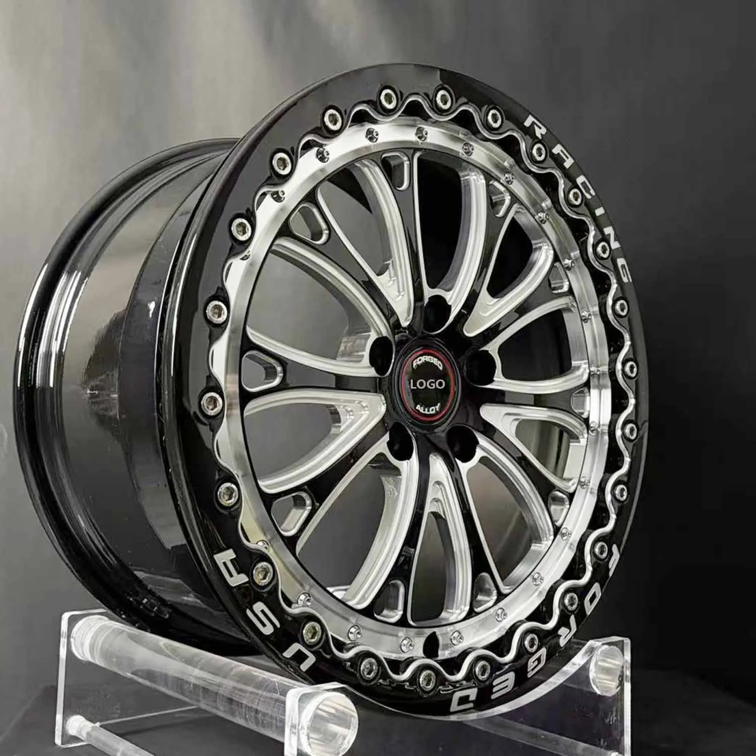 

Black Milled Forged Drag Wheels 5X114.3 5x120.65 15x10 17x11 18x5 WELD Beadlock Wheels for Mustang Camaro Corvette