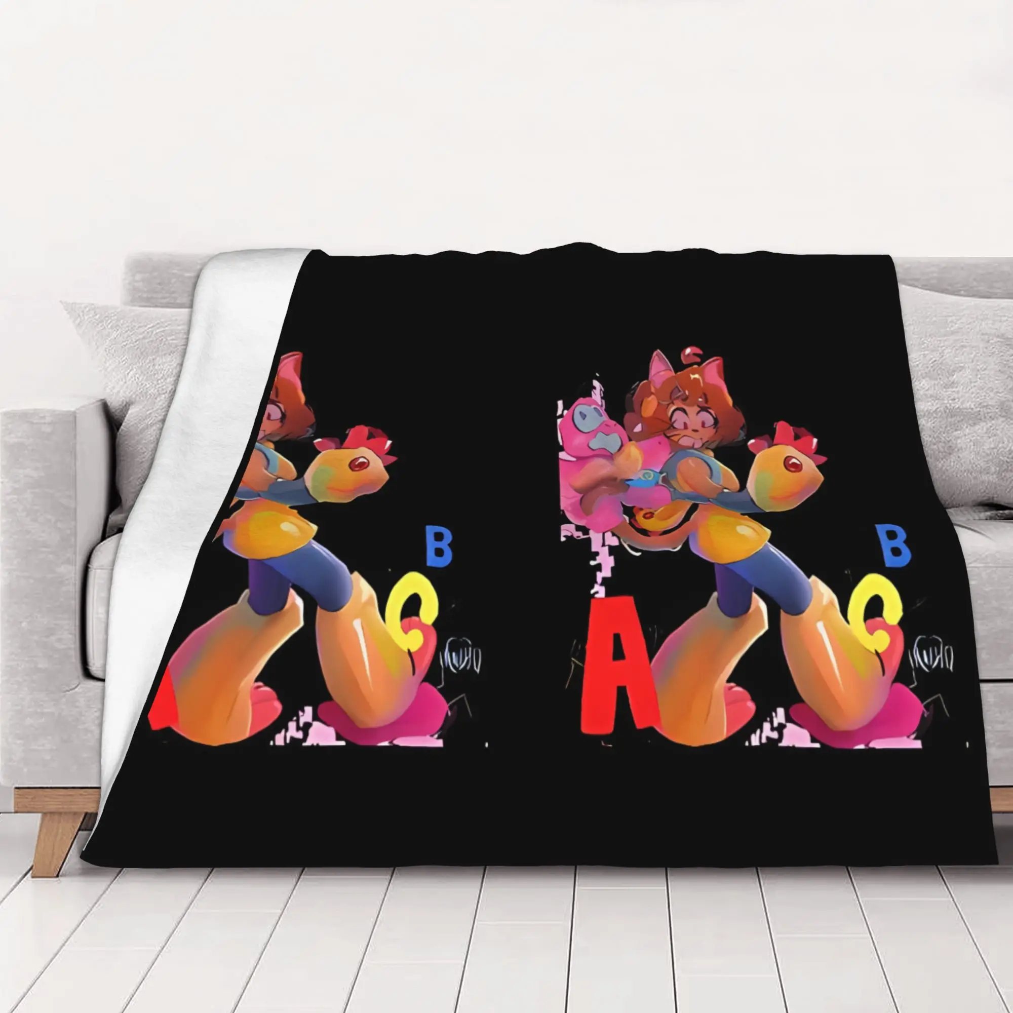 1PC home Cutecore Kit Gameoverse black graphic Gameoverse Blanket Super Cosy Plush Home Living Room Sofa halloween