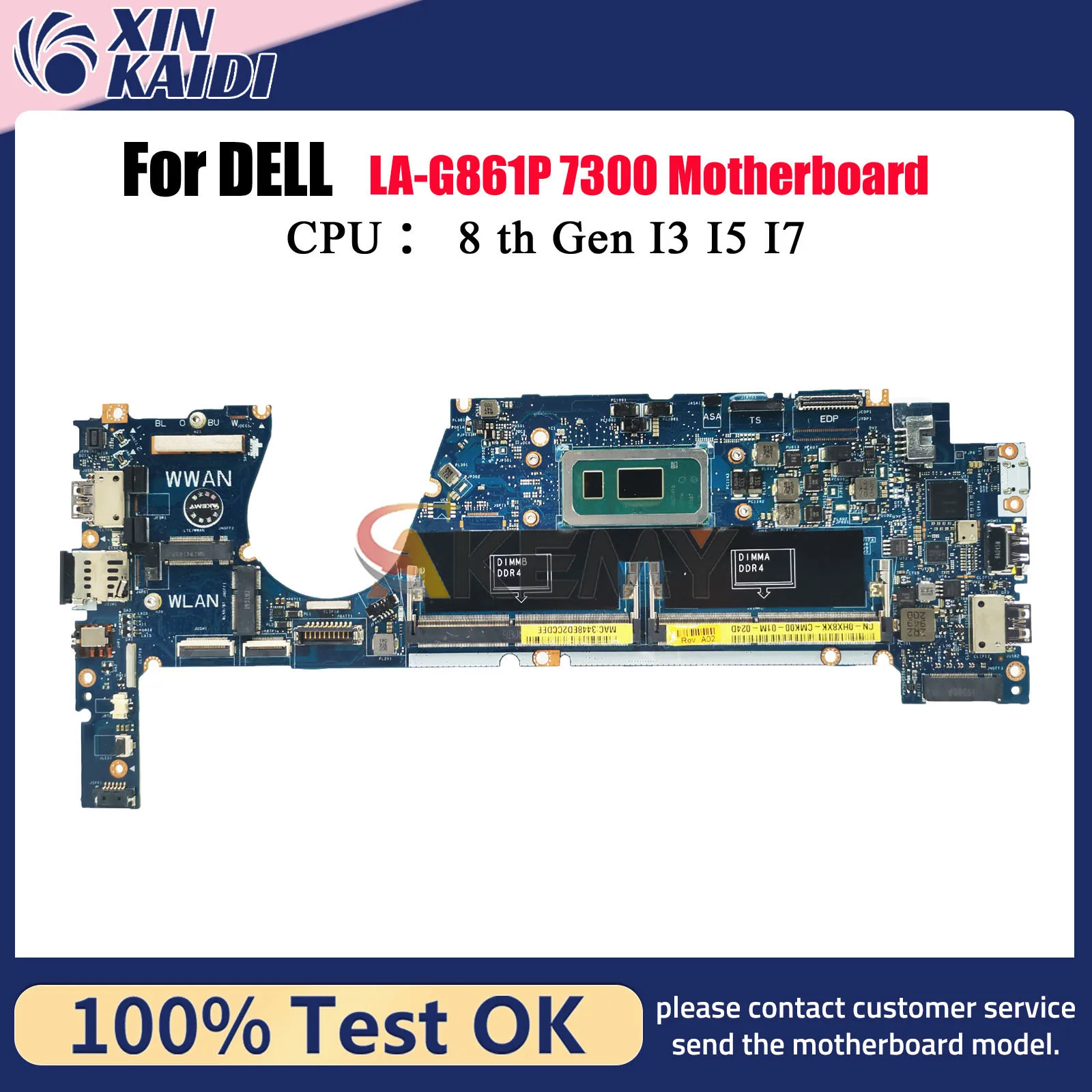 

Материнская плата для ноутбука Dell Latitude 7370 LA-G861P EDC30 с процессором i5 i7 8-го поколения 09XFPT 0HX8XK 0TCDGC, 100% протестировано, ОК