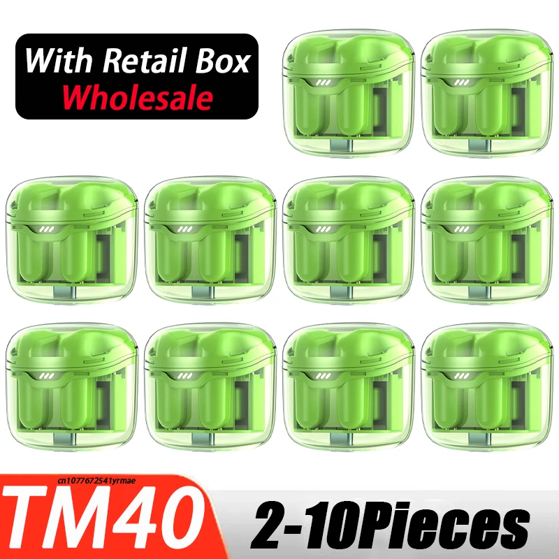 TM40 TWS Headphones Bluetooth Earphones Wireless Headset Mini Earbuds Wholesale Smart Display Sport Gaming Microphones PK M25