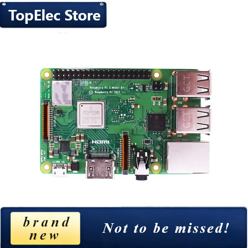 TopElec Pi 3 Model B+ Board 3B Plus BCM2837B0 64-bit 1.4GHz with 1GB LPDDR2 SDARM Support WiFi and Bluetooth