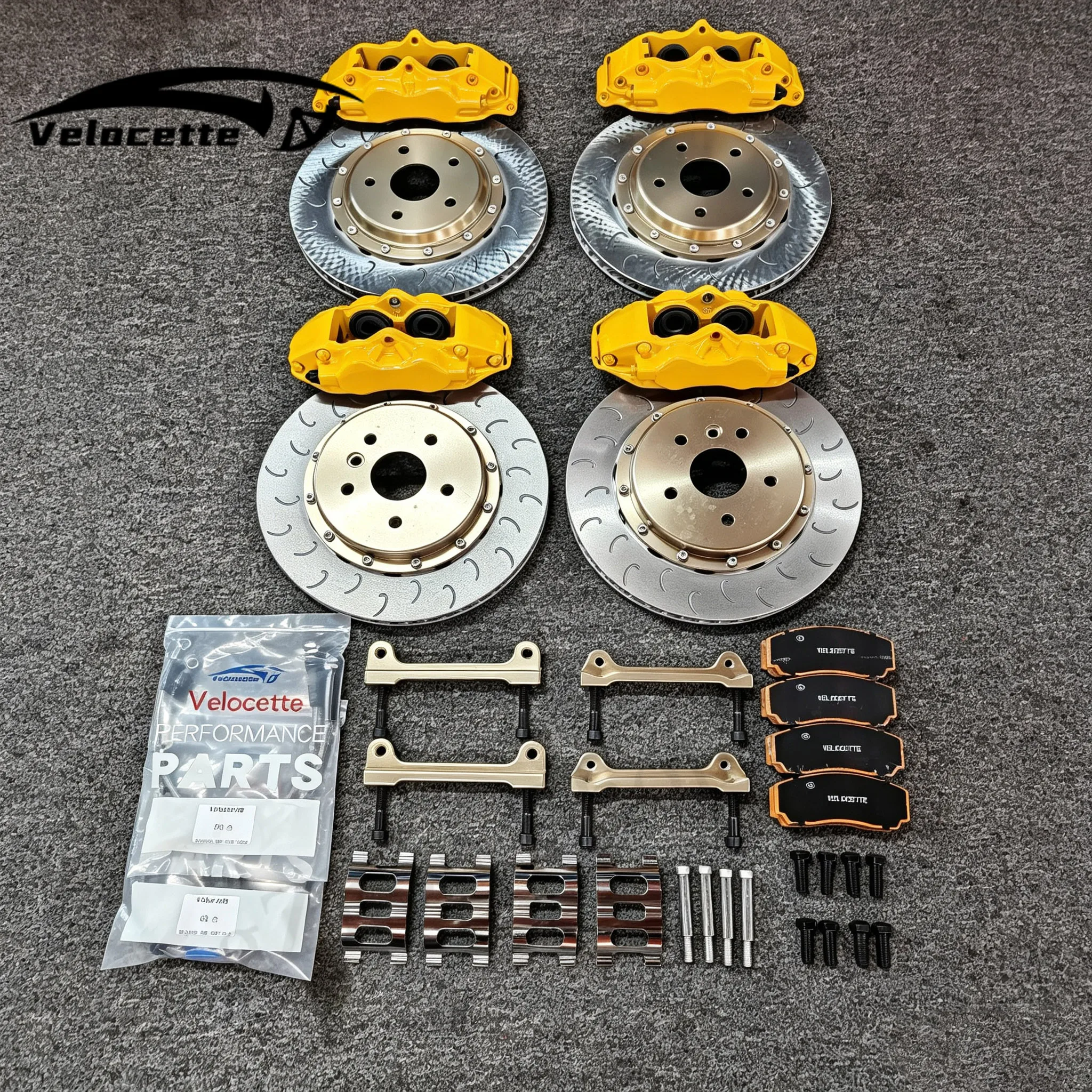 New style Yellow Front 6pot/Rear 4pot 9040/9202 Calipers Big Brake Kit for 2000 Toyota Camry SXV20 for Benz CLK350 for VW Corrad