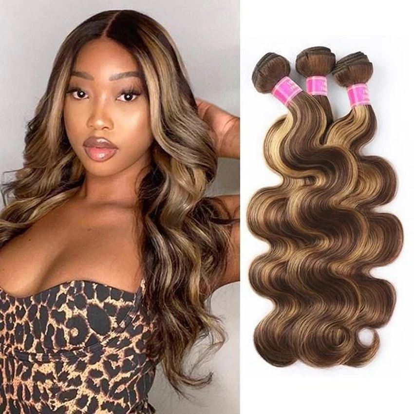 

Highlight Bundles body Wave Human Hair Bundles Raw Hair 1/3/4 Colored Ombre Honey Blonde Bundles Brazilian Hair Extensions