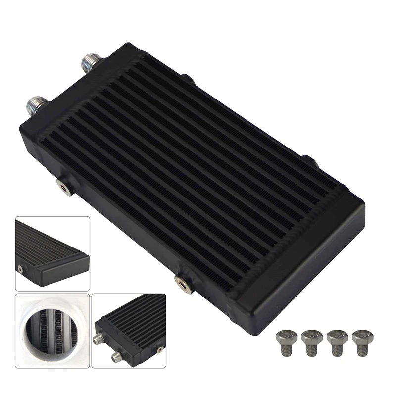 Universal Oil Cooler  Small Bar and Plate Dual Pass  Core:9.5"x5.5"x1.58" - Image 4