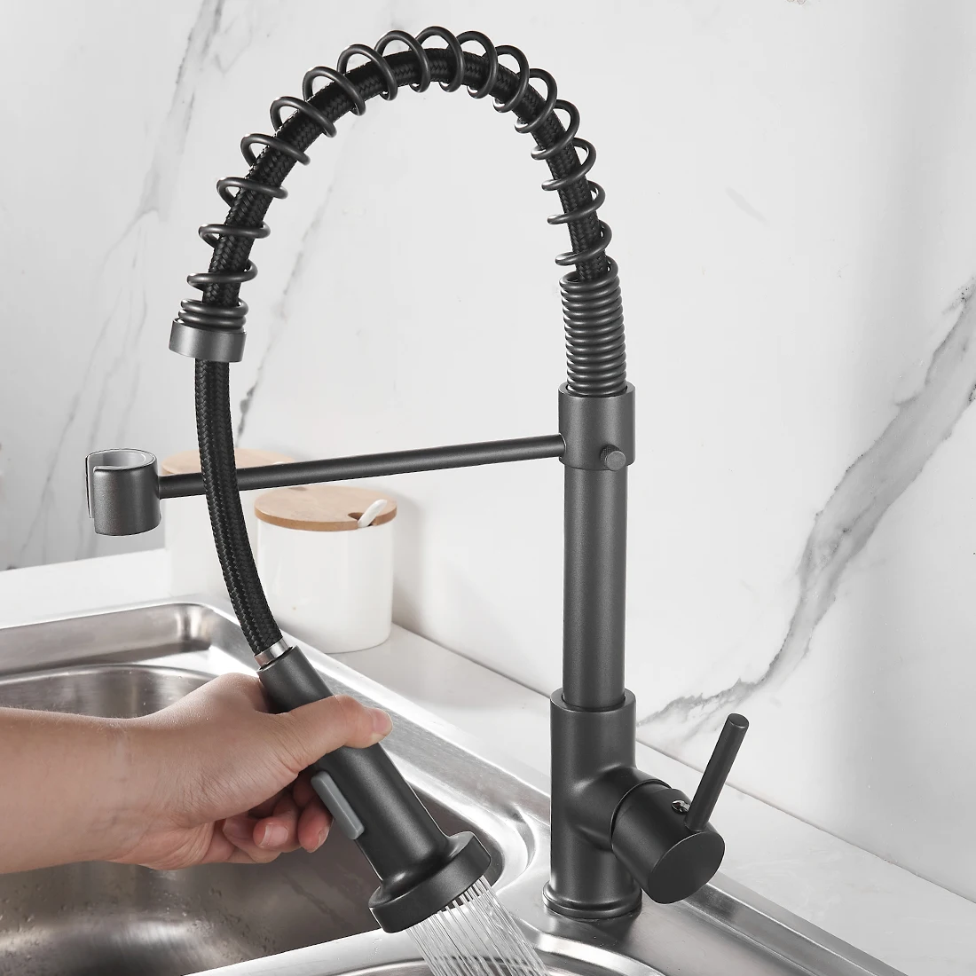 Removable Black Gourmet Kitchen Faucets Kitchen Removable For Kitchen Sink Mixer Tap For Sink 360 Degree Rotation