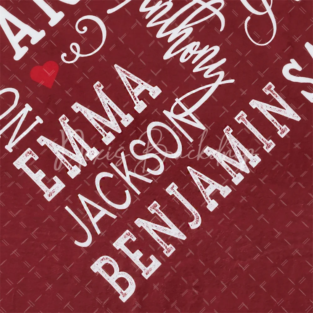 Wine Red Heart Shape Custom Name Text Soft Blanket for Her, Romantic Valentine Birthday Anniversary Gifts Girlfriend Wife
