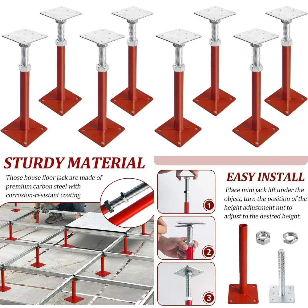 

Adjustable 4-Pack Deck Support Jacks, 5-8 Height Range for Leveling and Temporary Support