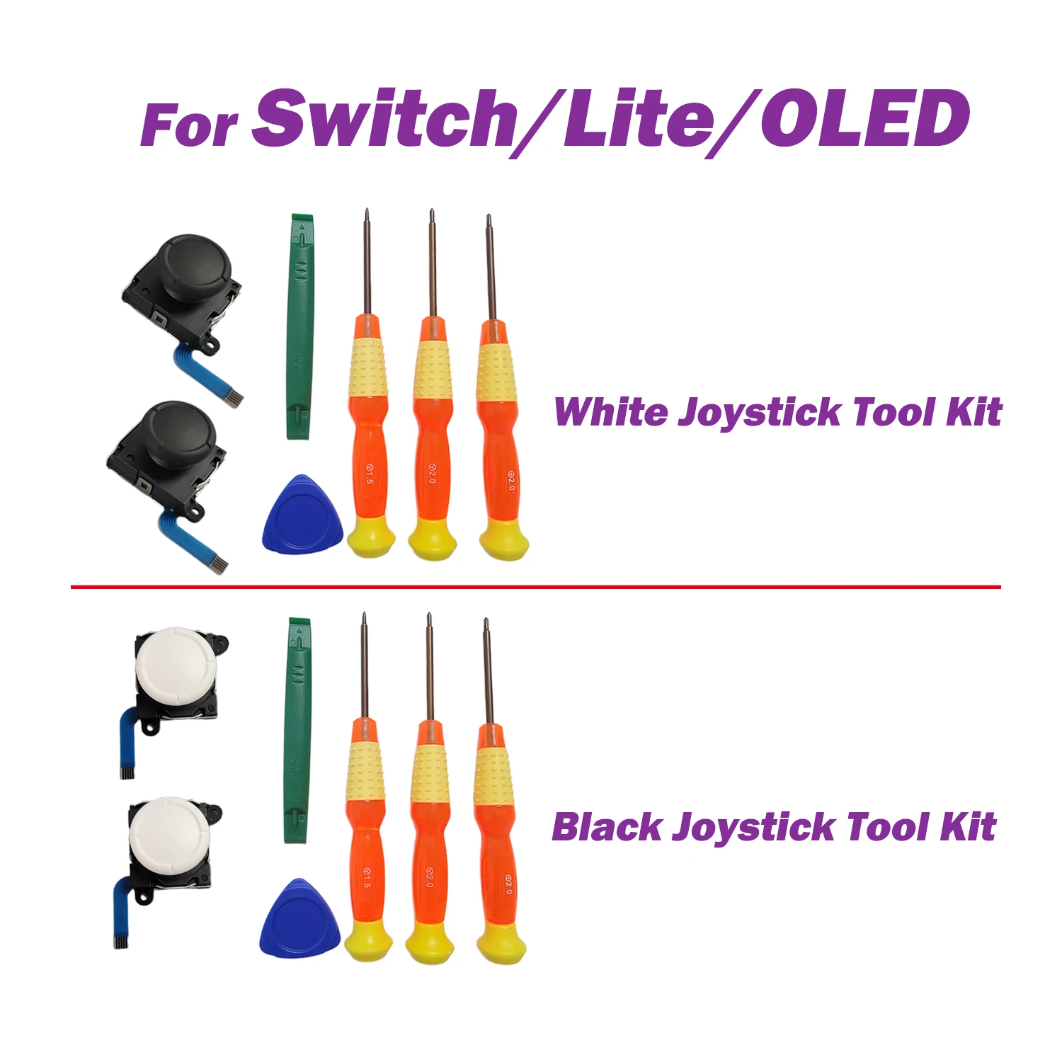 

Analog Thumb Stick Tool Kit for Nintend Switch/NS OLED Joy-Con Controller for NS Lite Replacement 3D Analog Joystick Thumbstick