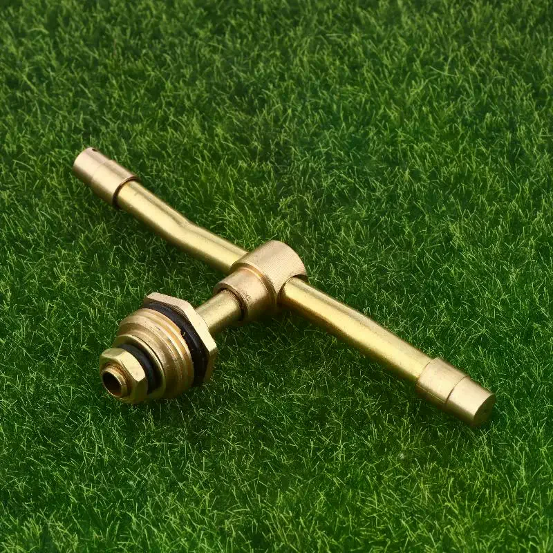 2 Arm Rotating Brass Nozzle Automatic Rotating Sprinkler Garden Agriculture Lawn Irrigation Watering Nozzle Spray