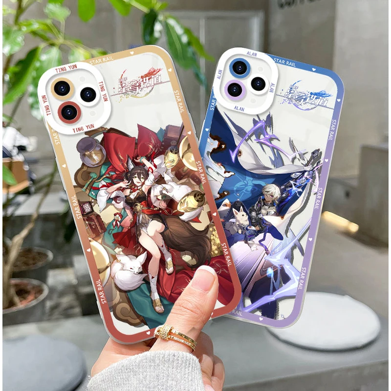 Anime Honkai:Star Rail Back Cover Clear Case Transparent Silicone Soft Cover For iPhone 11-14Pro Cushion Shockproof Phone Cases