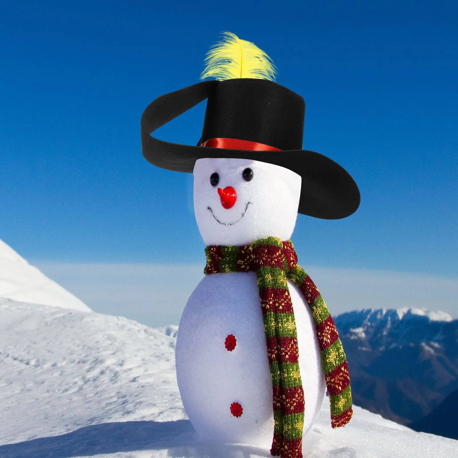 

1pcs Snowman Hat Felt Plume Christmas Party Carnival Costume Accessory Diy Craft Reusable Cosplay Prop Novelty Fun