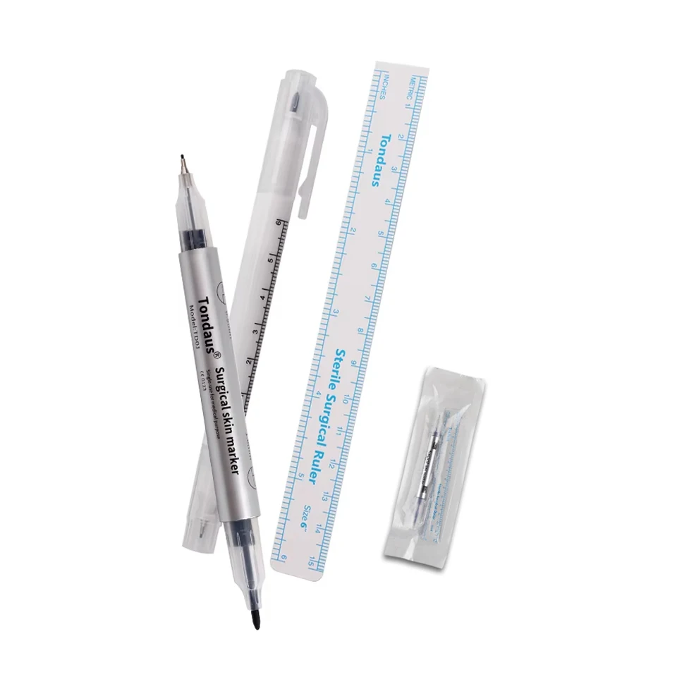 

1pcs Skin Notation Pen Skin Marker Pen With Ruler for Semi Permanent Tattoo