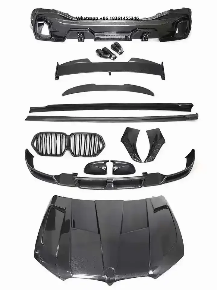 For  X6 G06 2019+ Front Lip Side Skirt Extension Rear Diffuser Hood Lens Case Auto Part Full Carbon Fiber  Ld Style Bodykit