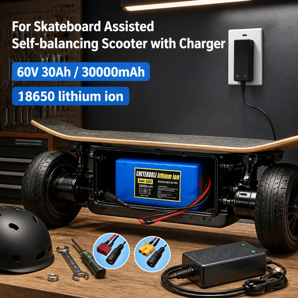18650 Li-ion Battery Pack 60V 16S2P 30Ah With Charger For Skateboard Balance Scooter