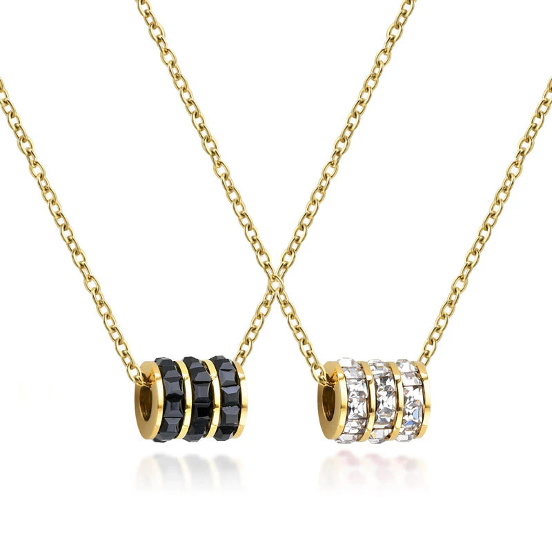 

New anti-discoloration titanium steel necklace women's long anti-allergy design pendant accessories