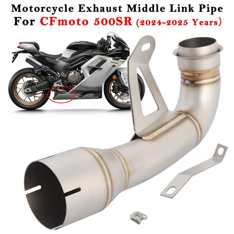 

Motorcycle Exhaust Escape System Modified Muffler Middle Link Pipe Slip On For CFMOTO 500SR CF500SR CF 500 SR 2024 2025