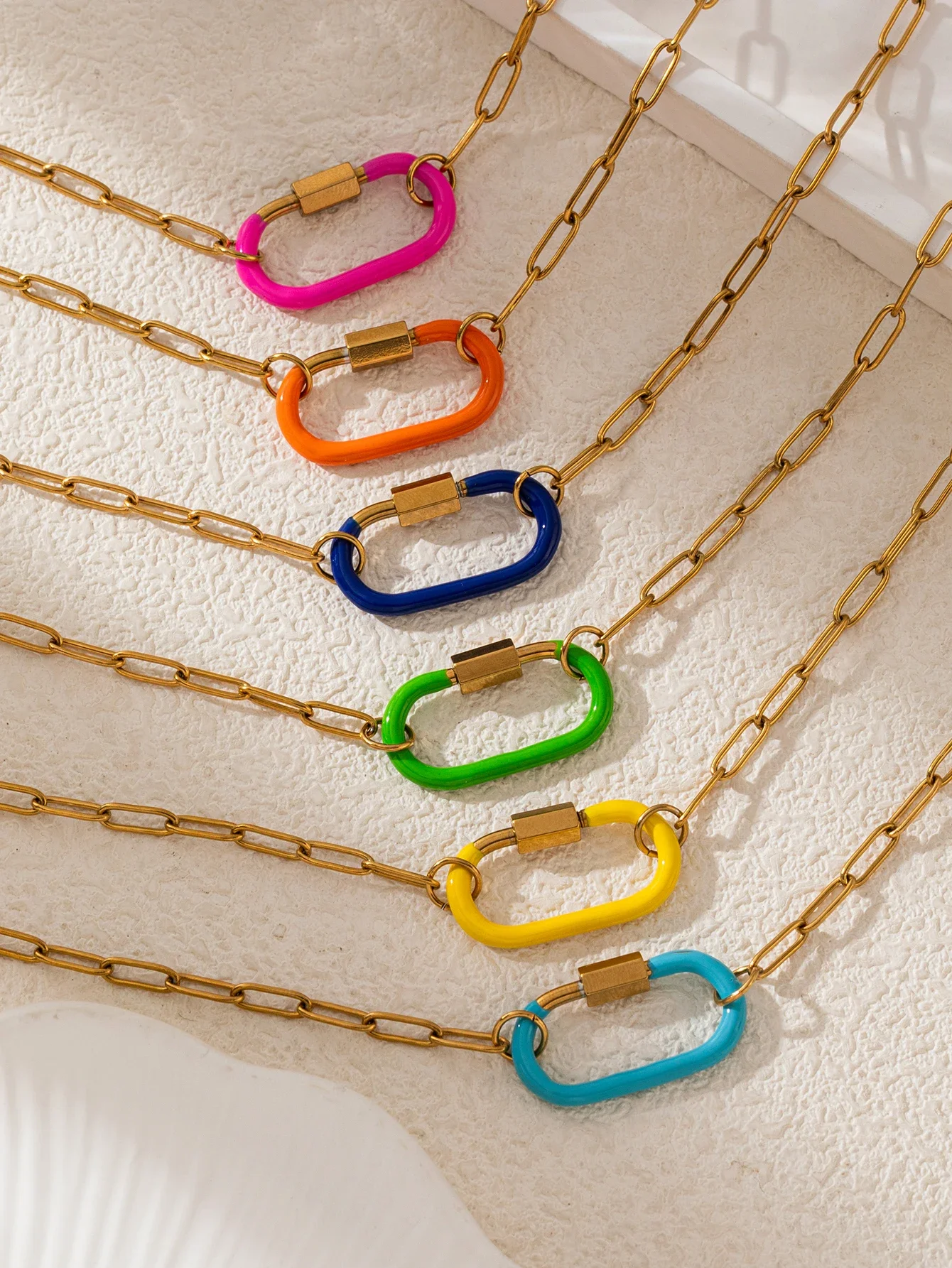 Stainless steel colored oil dripping mountain buckle chain can be DIY gold-plated to maintain color