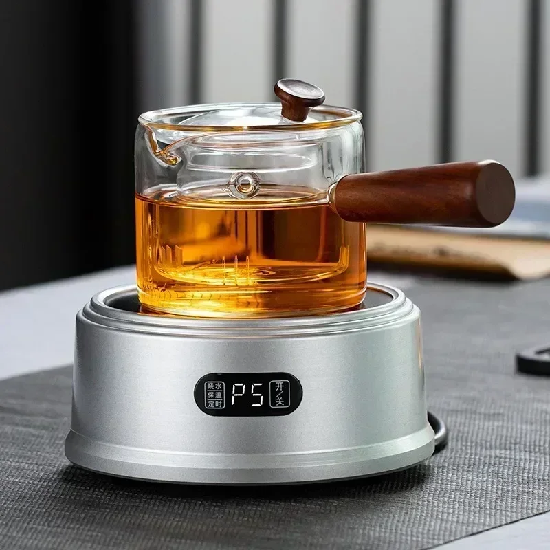 Japanese Glass Teapot with Side Handles Tea Pot with Wooden Handles Kung Fu Tea Set Thickened Tea Maker Intuitive Tea Pot