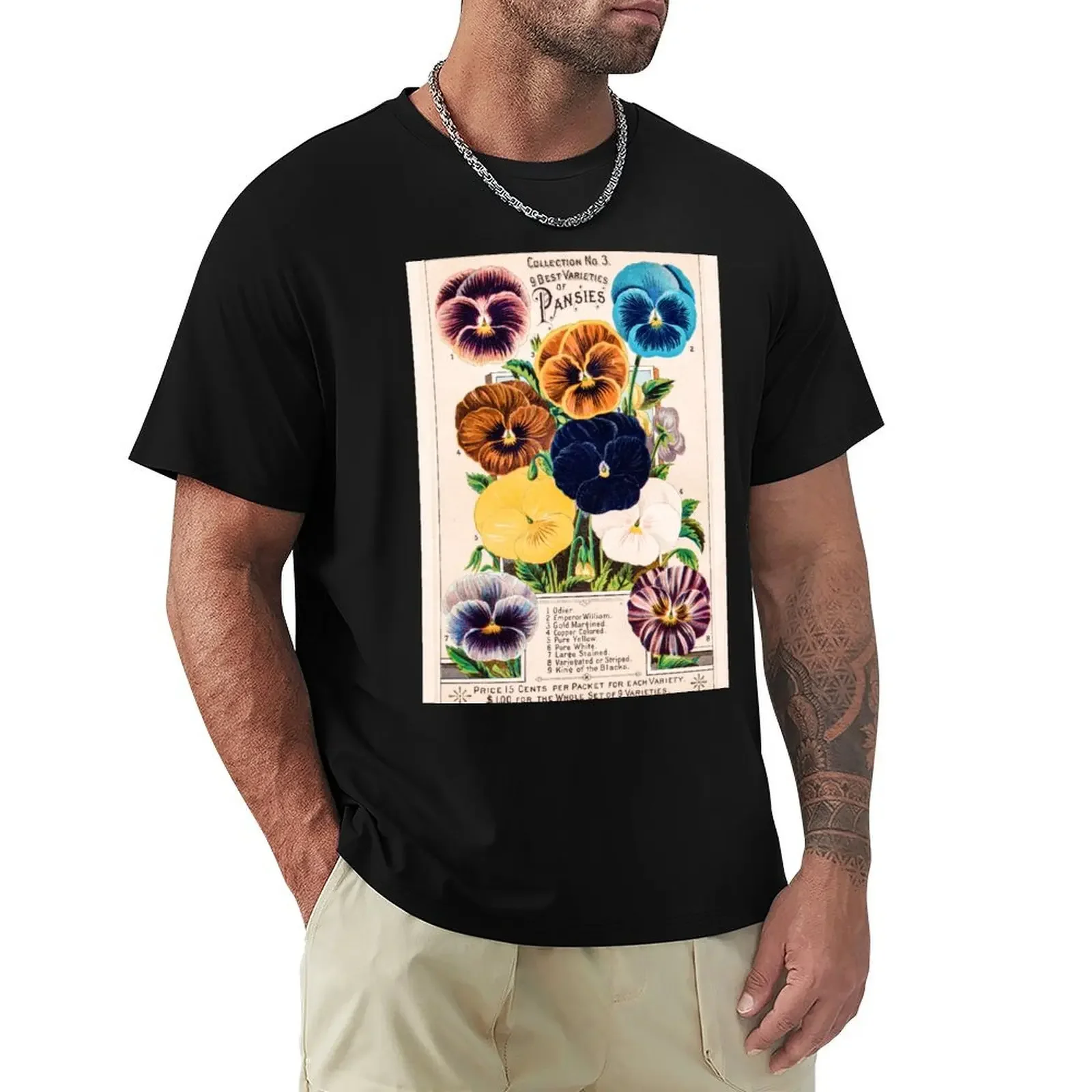 Pansy Assortment from 1800s seed catalogue T-Shirt graphic t shirt vintage new edition mens designer clothes