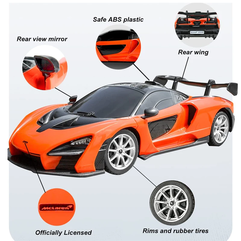 Mclaren Senna RC Car 1:24 Scale Remote Control Toy Radio Controlled Car Model Auto Machine Gift for Kids Adults