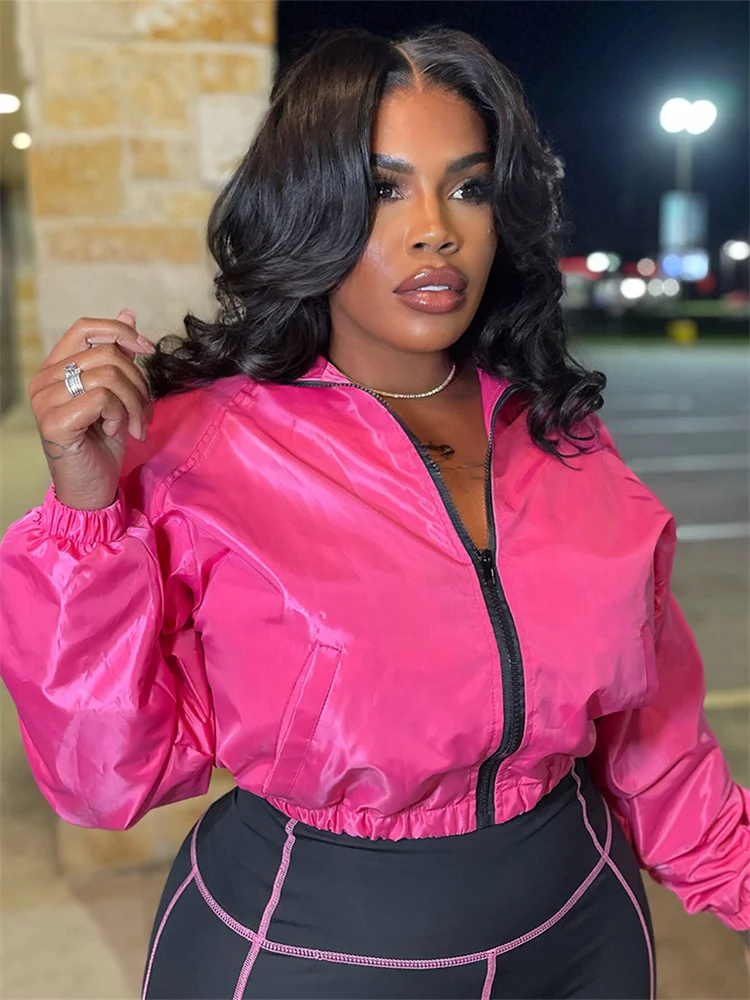 Cutenew Sporty Women Trend Tracksuits 2-Piece Set Zip Jacket+Stripe Patchwork Stretch Pants Matching Simple Casual Silky Outfits