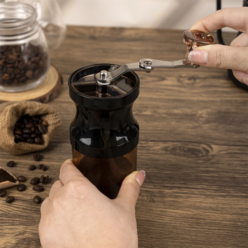 New Cheap 1PCS Manual Coffee Grinder Ceramic Burr Adjustable for Espresso French Press,Portable Travel Camping Hand Crank