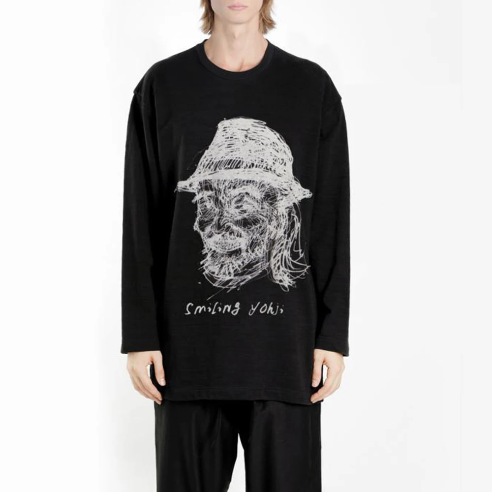 

2025 Winter New Men's Y2K Graphic Long-Sleeve T-Shirt American Retro Fashion Trendy High Street Loose Casual Niche Men's Top