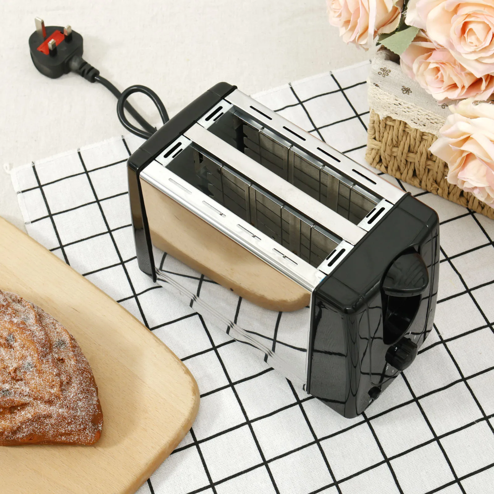 2 Slice Toaster with Extra Wide Slots & Removable Crumb Tray, 6 Browning Options, Auto Shut Off & Reheat Function, Toast Bread