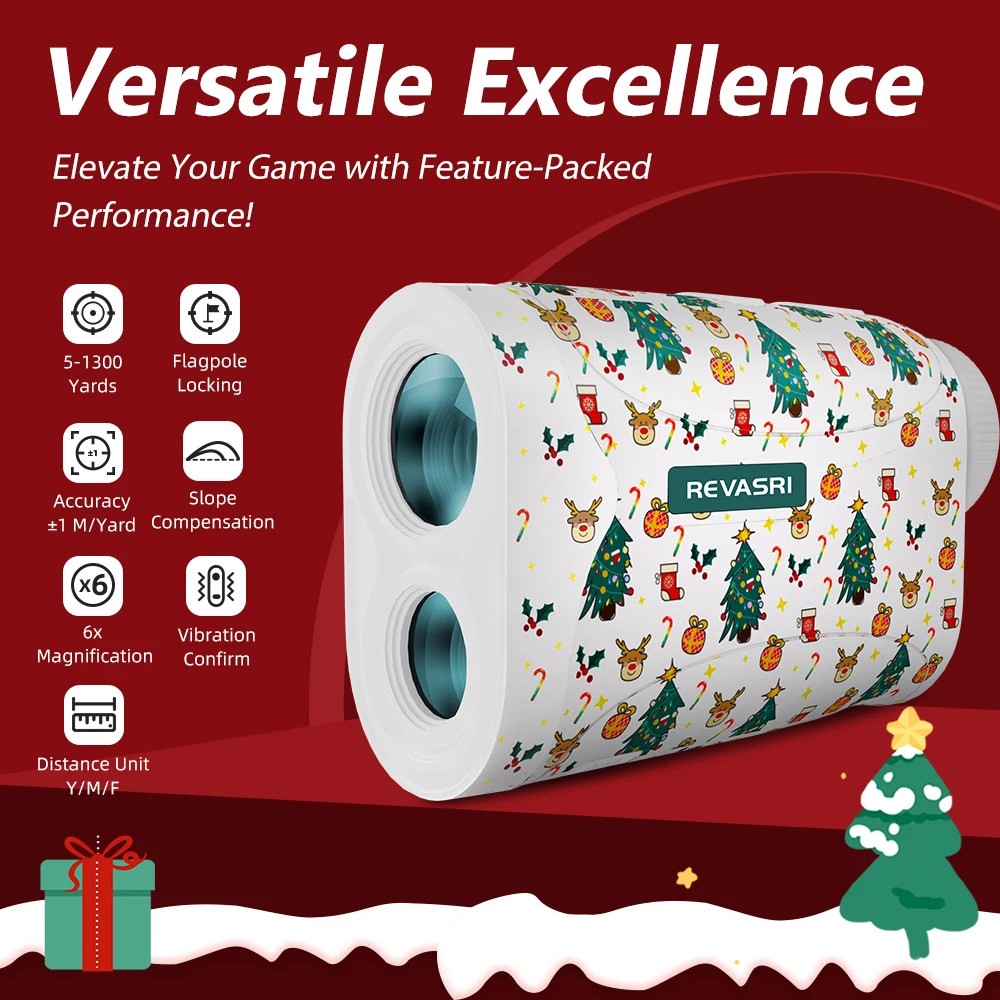 REVASRI 1300Yards Mini Size Golf Rangefinder With Slope Compensation and Flag Locking Vibration For Golfing Christmas Gift