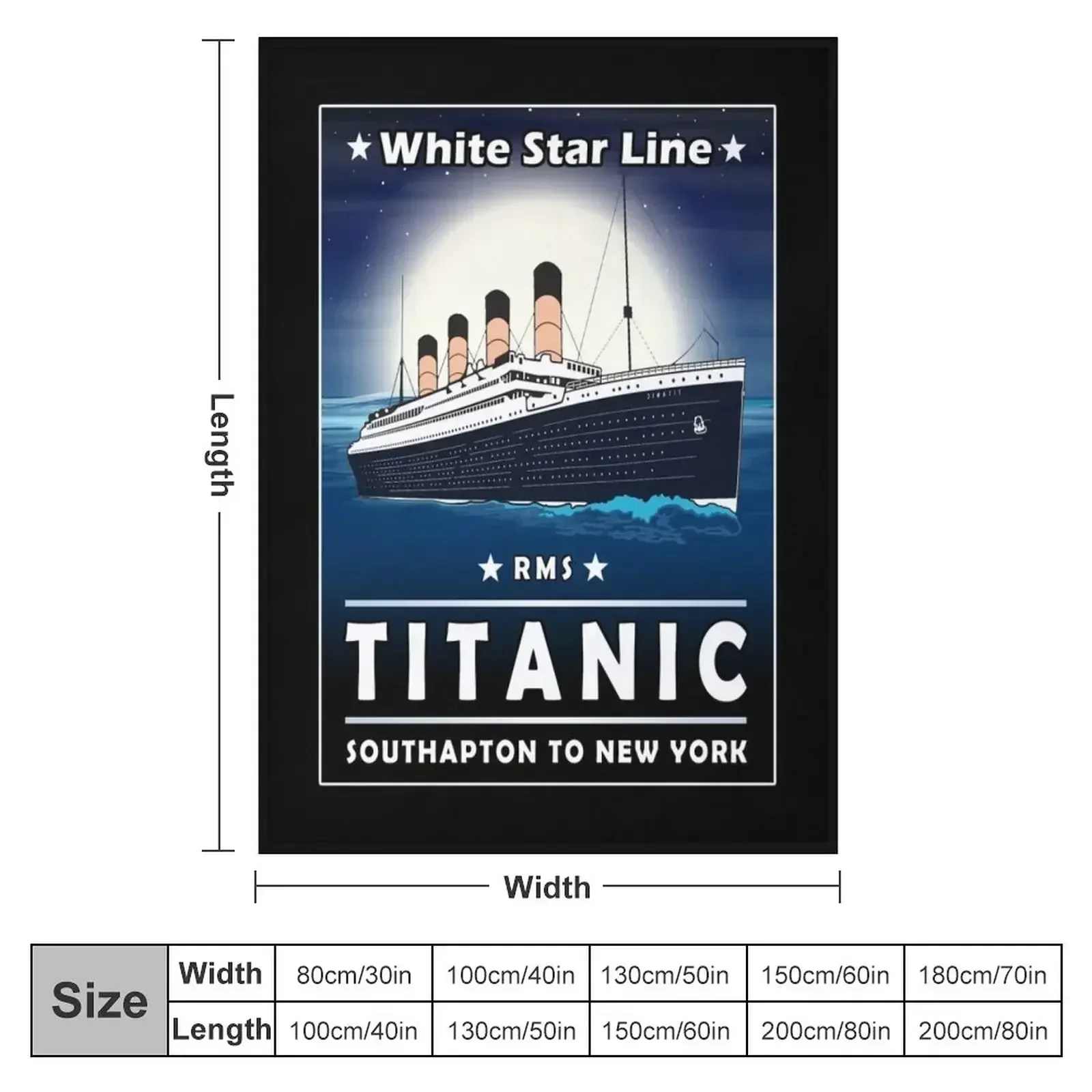 A 1912 Vintage Titanic Voyage Ship Cruise Gift Throw Blanket for sofa Hairy Soft Beach Large Blankets