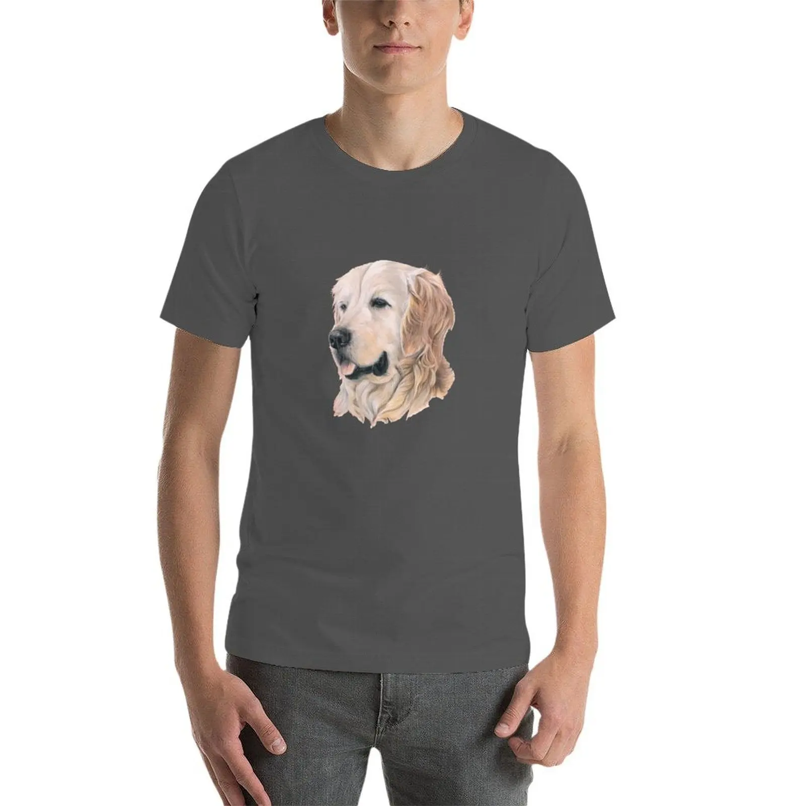 تي شيرت Golden retriever تي شيرت رجالي قطن عادي تي شيرت 100%