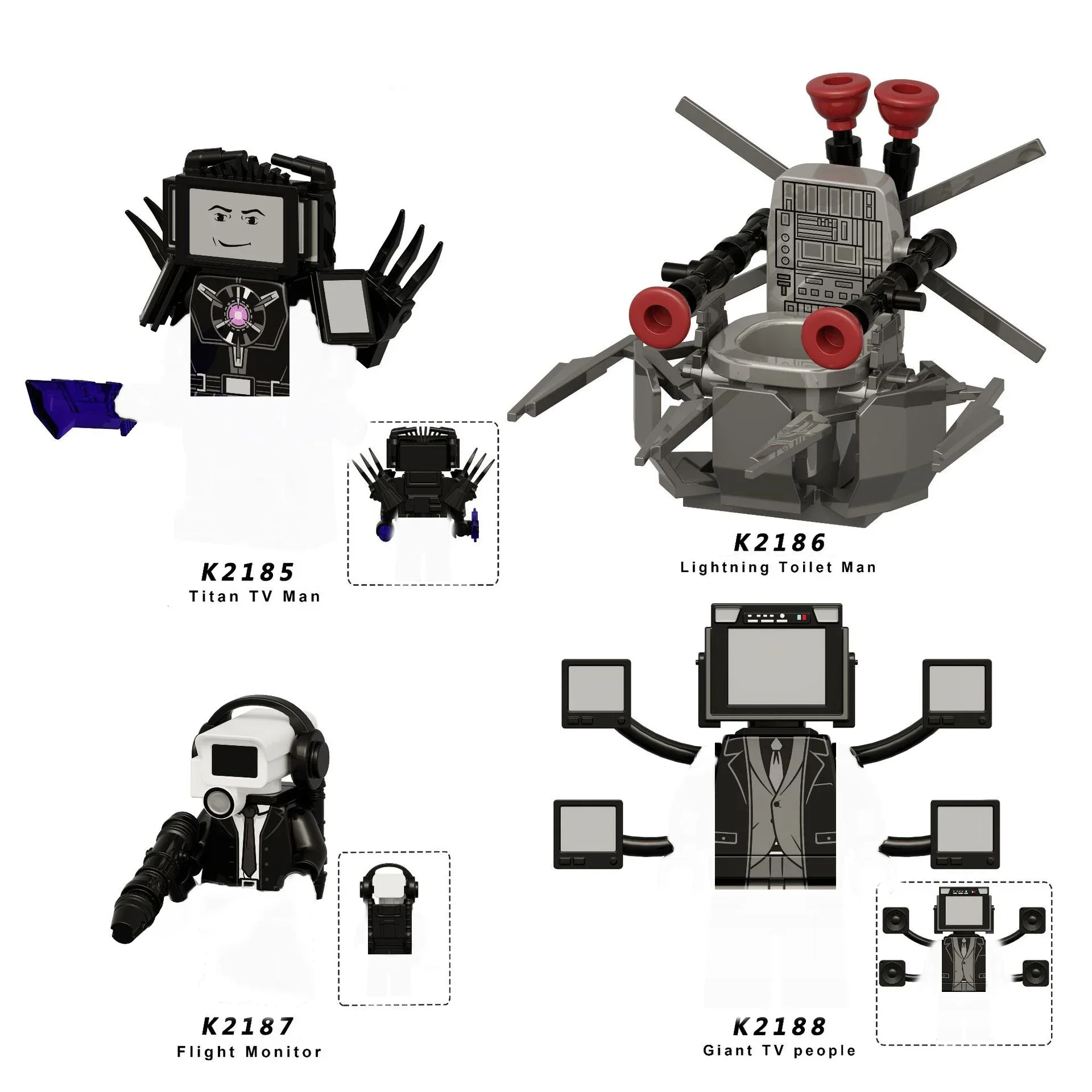 Nowa Skibidi Toaleta Anime Mini Figurka Blok Zabawki TvMan Plus Titan Kamerzysta Speakerman Klocki Model Zabawka Dla Dzieci Prezenty Urodzinowe